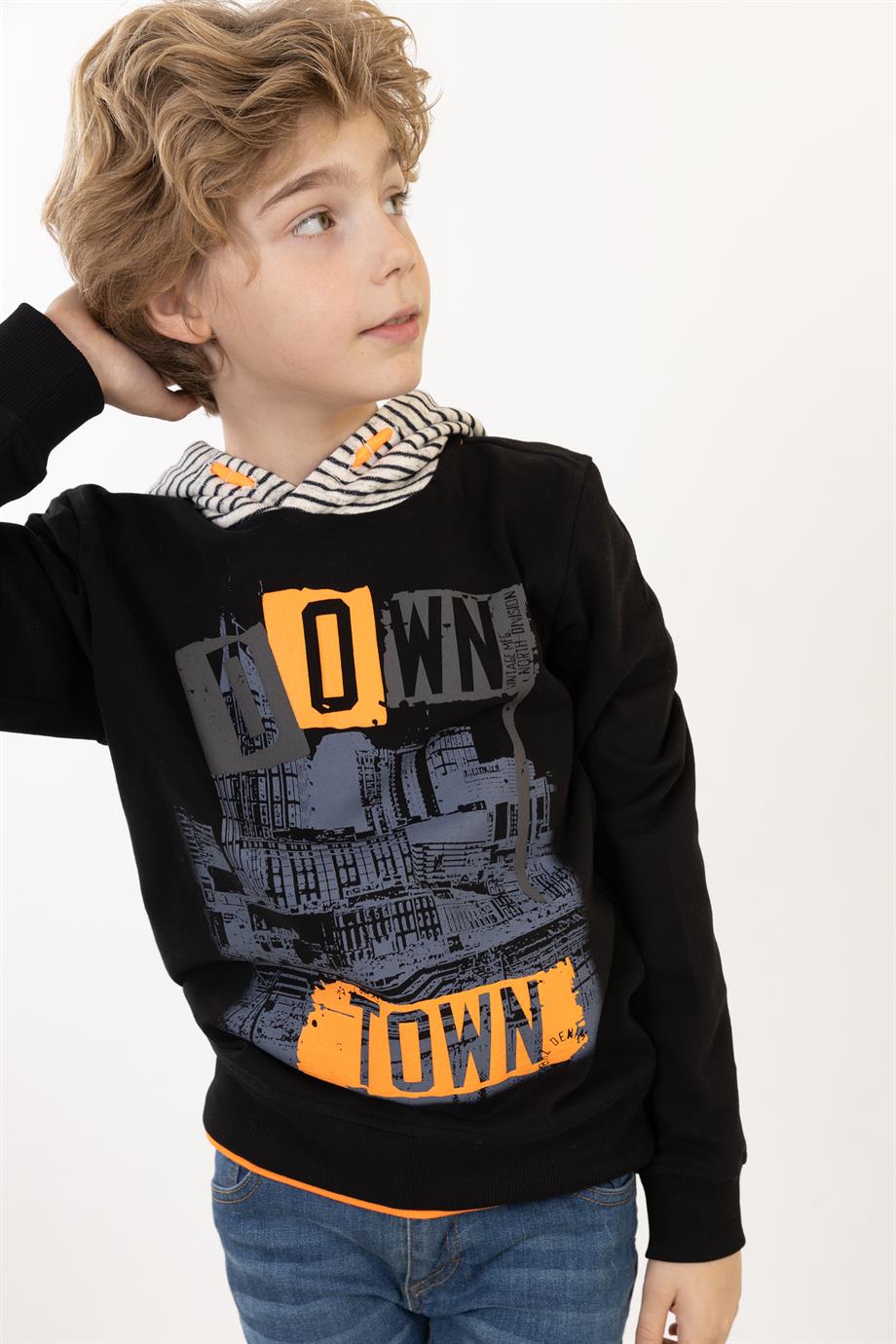 BRZ Kids Baskılı Erkek Çocuk Sweatshirt Hoodie