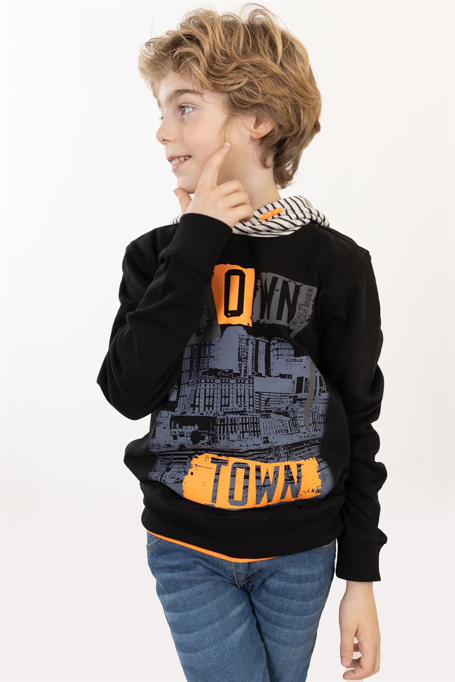 BRZ Kids Baskılı Erkek Çocuk Sweatshirt Hoodie