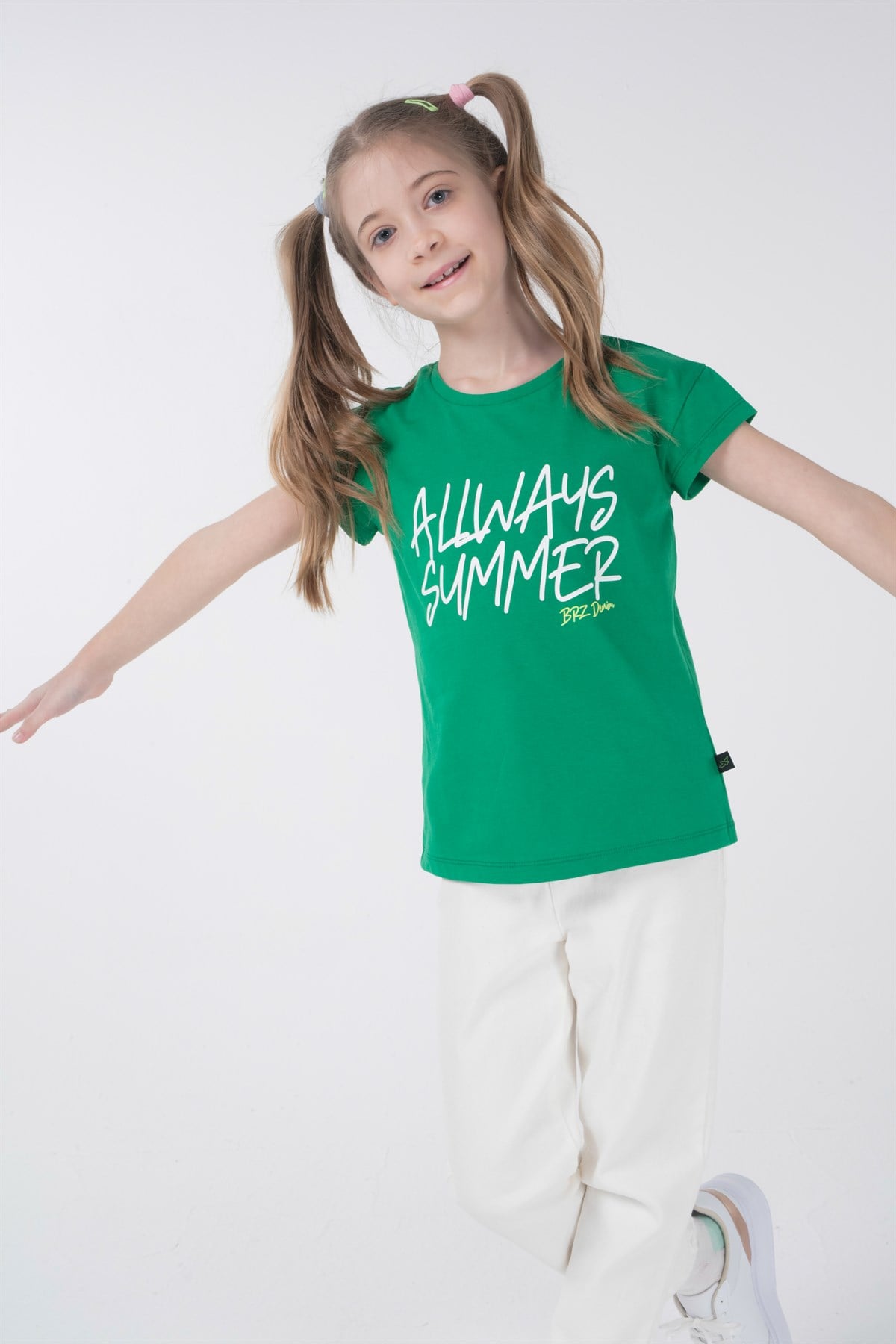 BRZ Kids Baskılı Kız Çocuk Kısa Kollu T-shirt