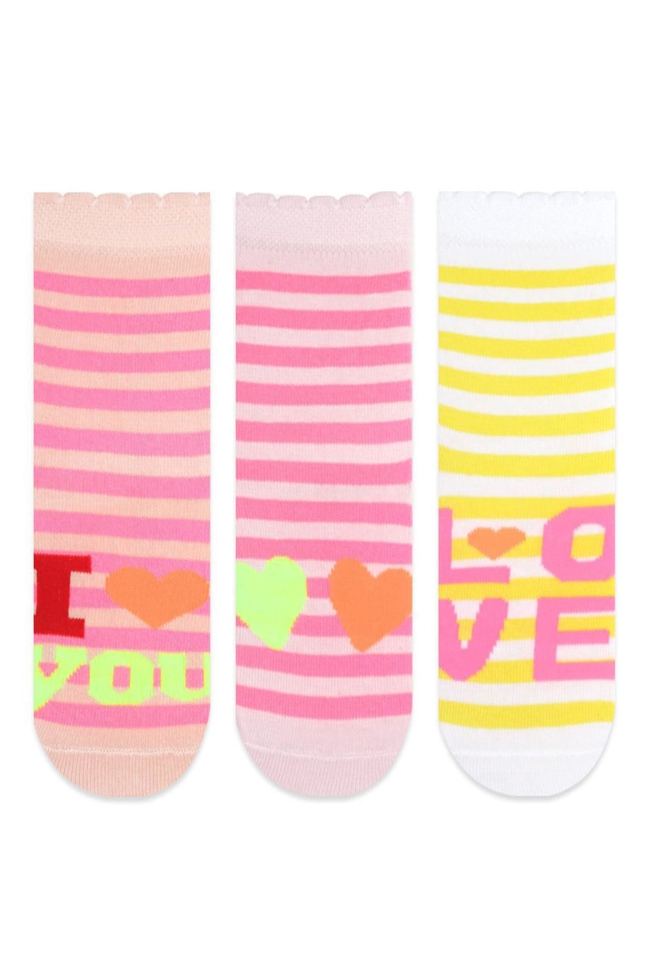 BRZ Kids Çemberli Love Yazılı Kız Çocuk Çorabı 3lü Set