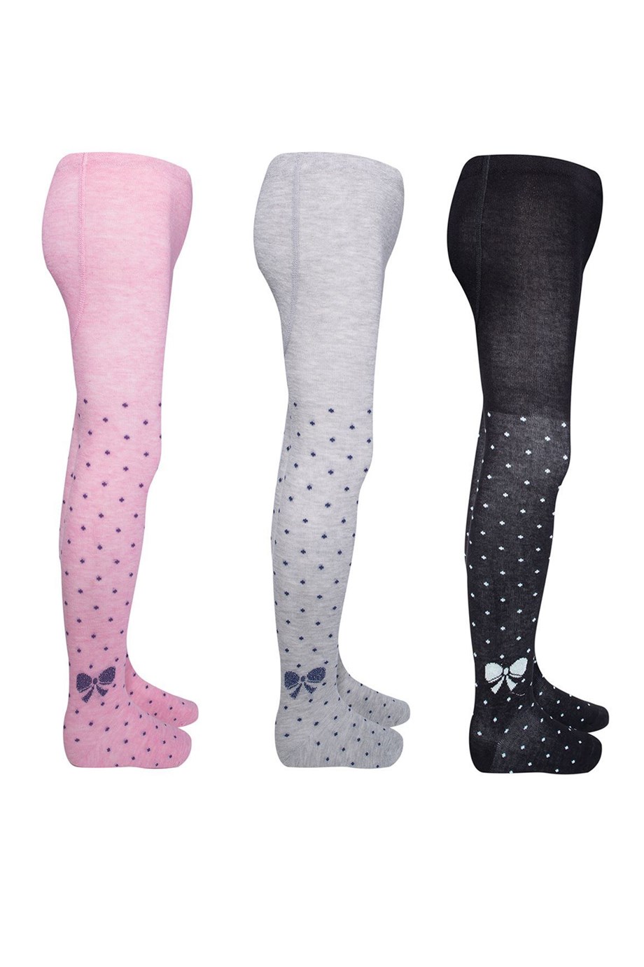 Brz Kids Fiyonk Desenli Kız Çocuk Külotlu Çorap 3lü set