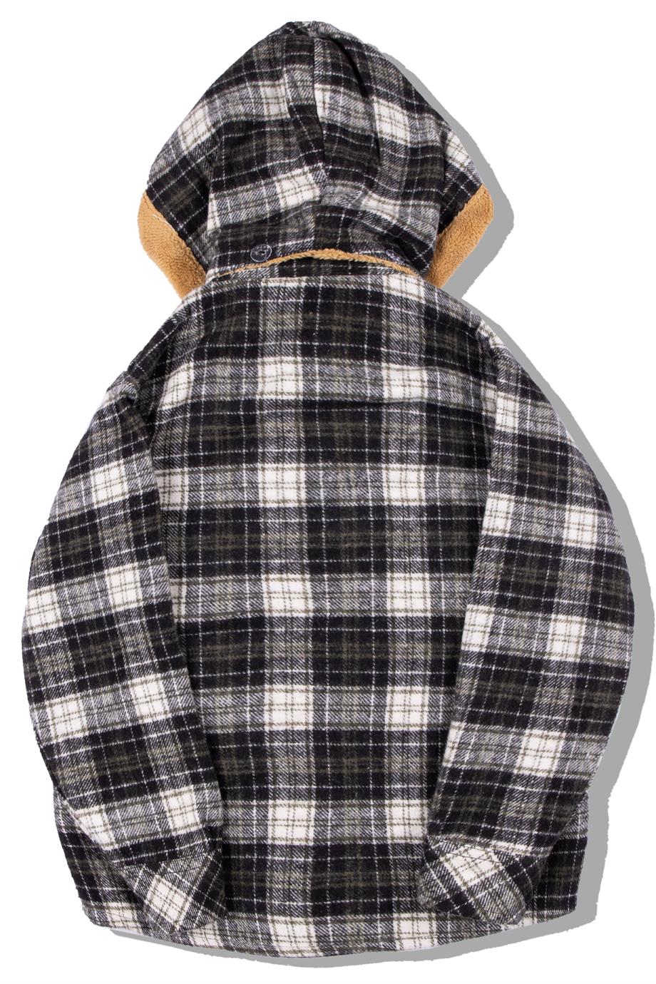 BRZ Kids İçi Polar Astarlı Çıkarılabilir Kapüşonlu Ekose Çocuk Mont