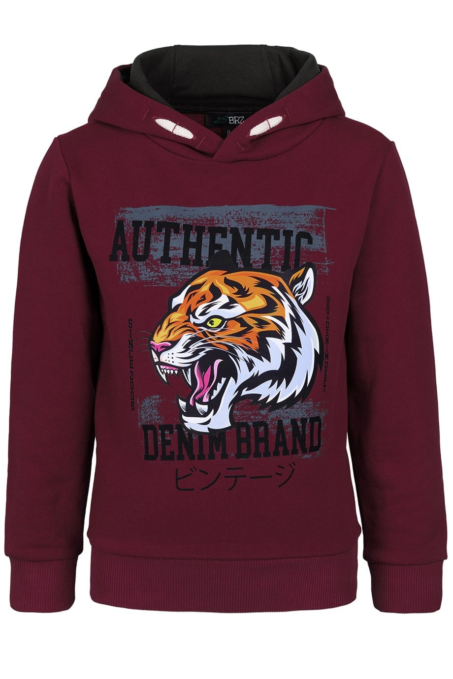 BRZ Kids Kaplan Baskılı Erkek Çocuk Kapüşonlu Sweatshirt