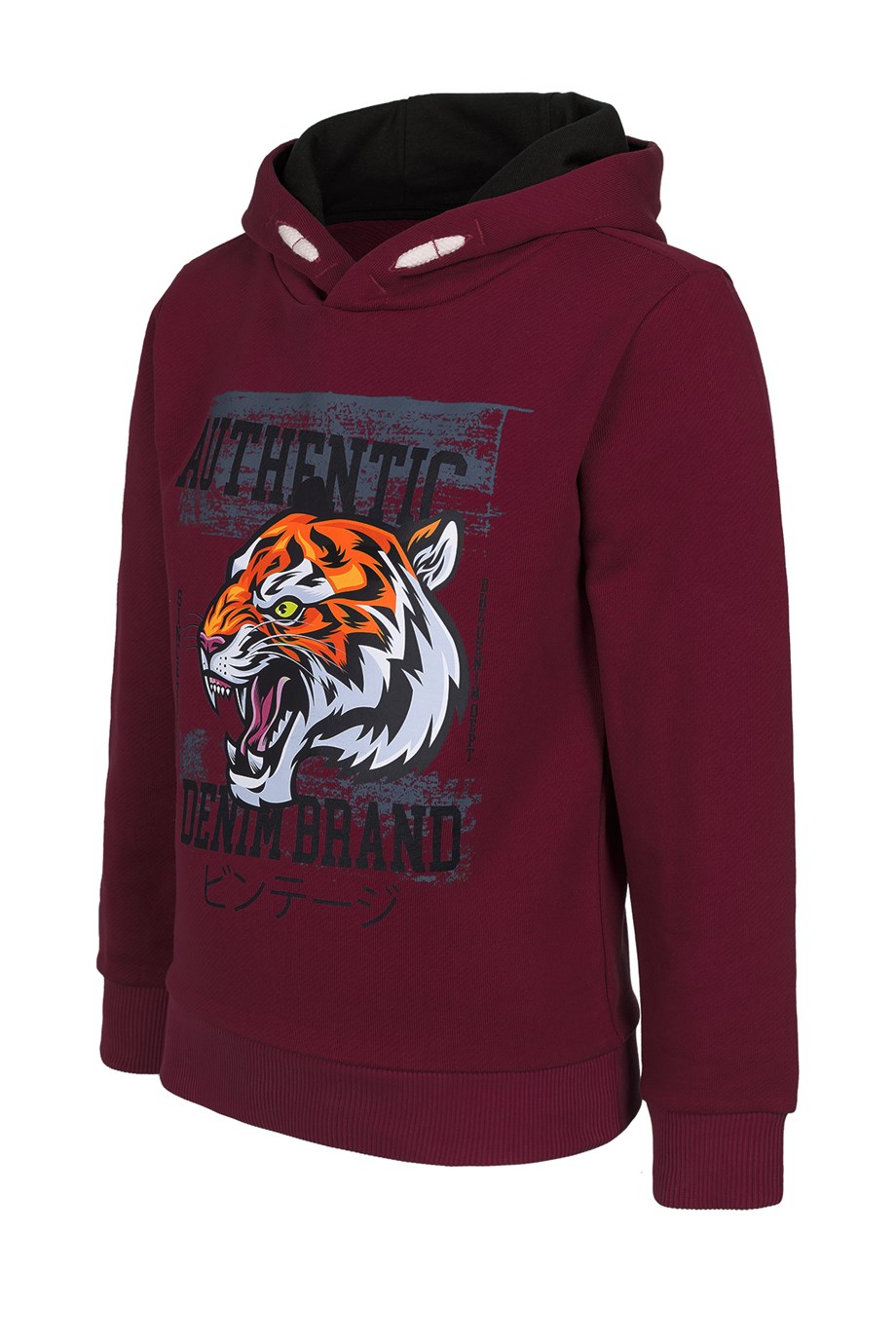 BRZ Kids Kaplan Baskılı Erkek Çocuk Kapüşonlu Sweatshirt