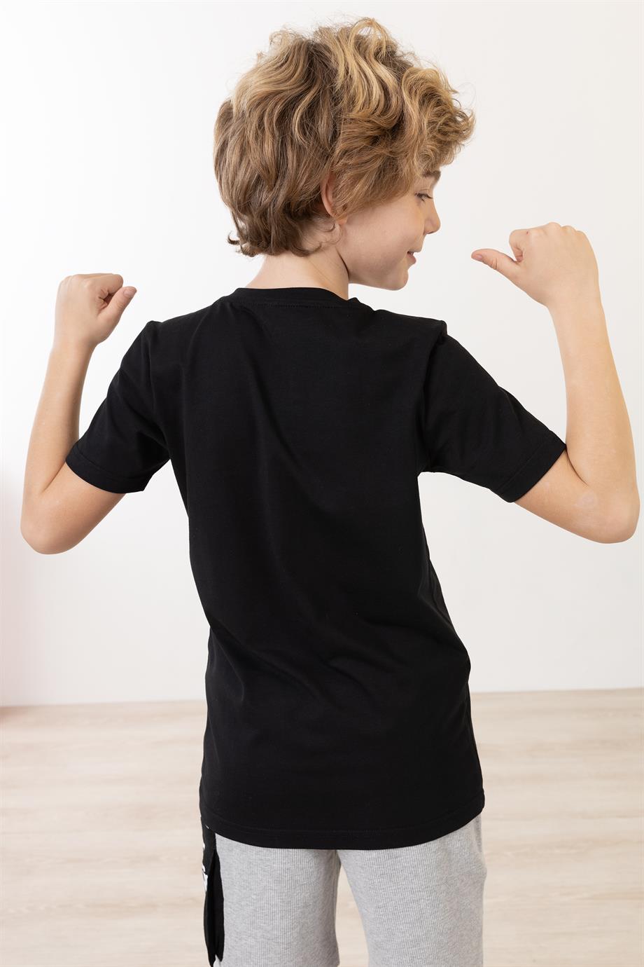 BRZ Kids Kaplan Baskılı Erkek Çocuk Kısa Kollu T-shirt