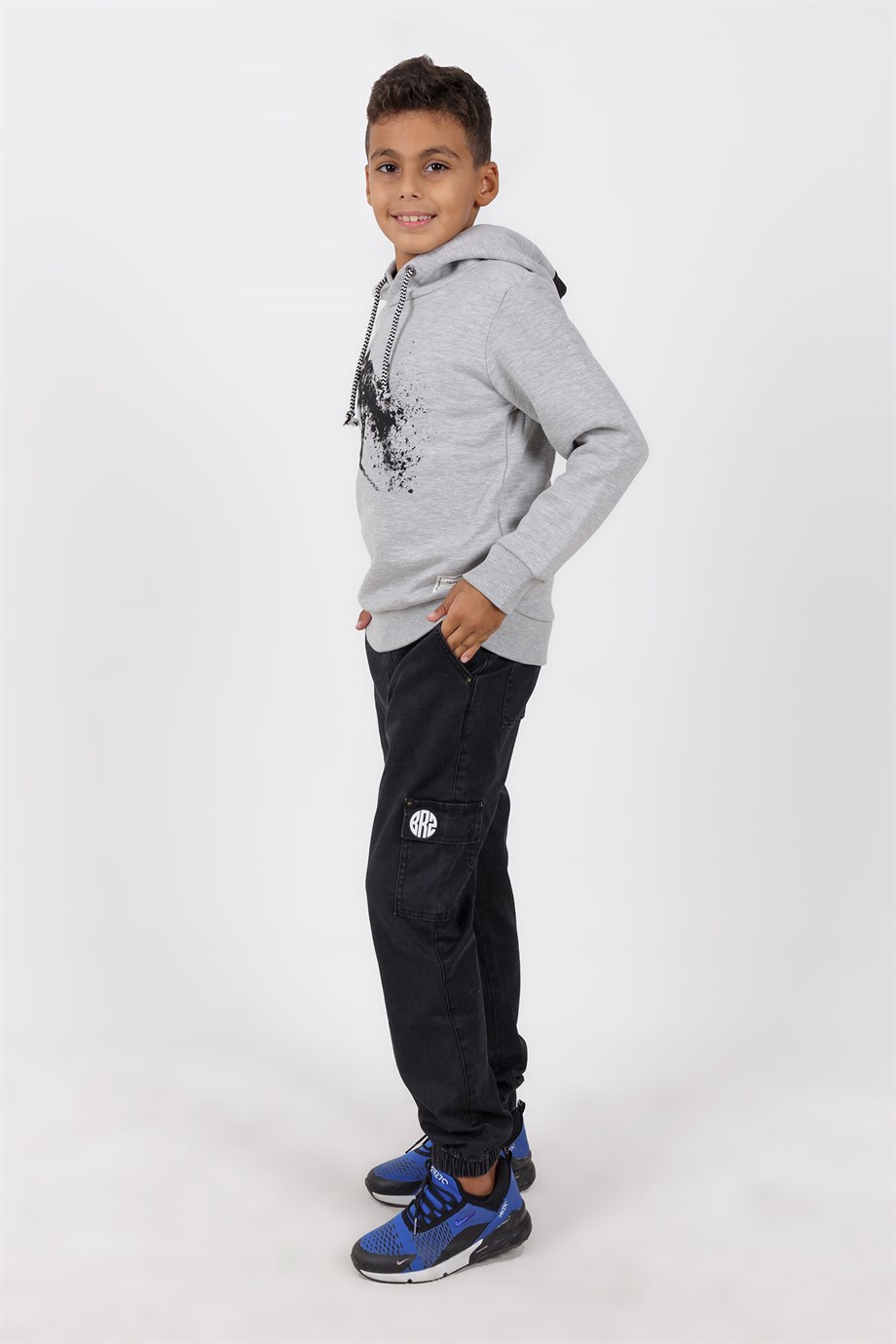 BRZ Kids Kayakçı Baskılı Kapüşonlu Sweatshirt Erkek Çocuk