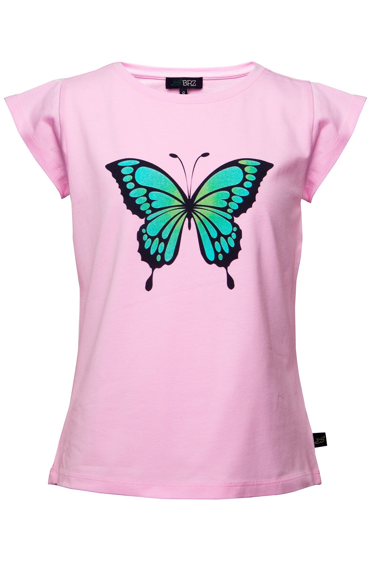 BRZ Kids Kelebek Baskılı Kız Çocuk Kısa Kollu T-shirt