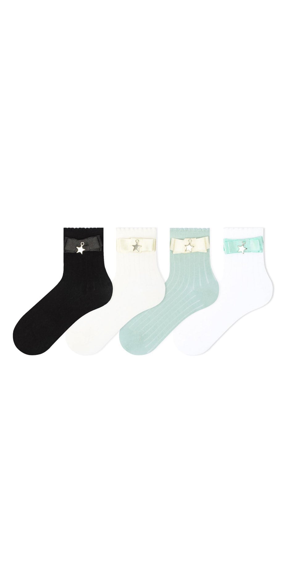 BRZ Kids Kelebek Fiyonklu Kız Çocuk Çorabı 4lü Set