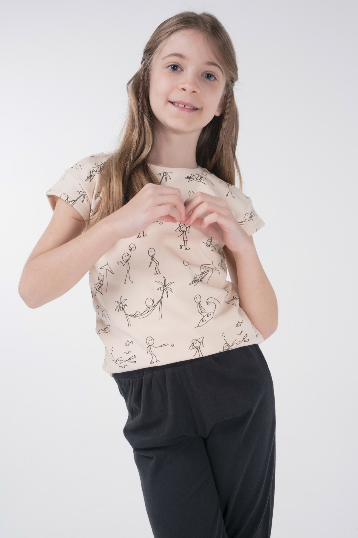 BRZ Kids Kız Çocuk Baskılı Pijama Takımı
