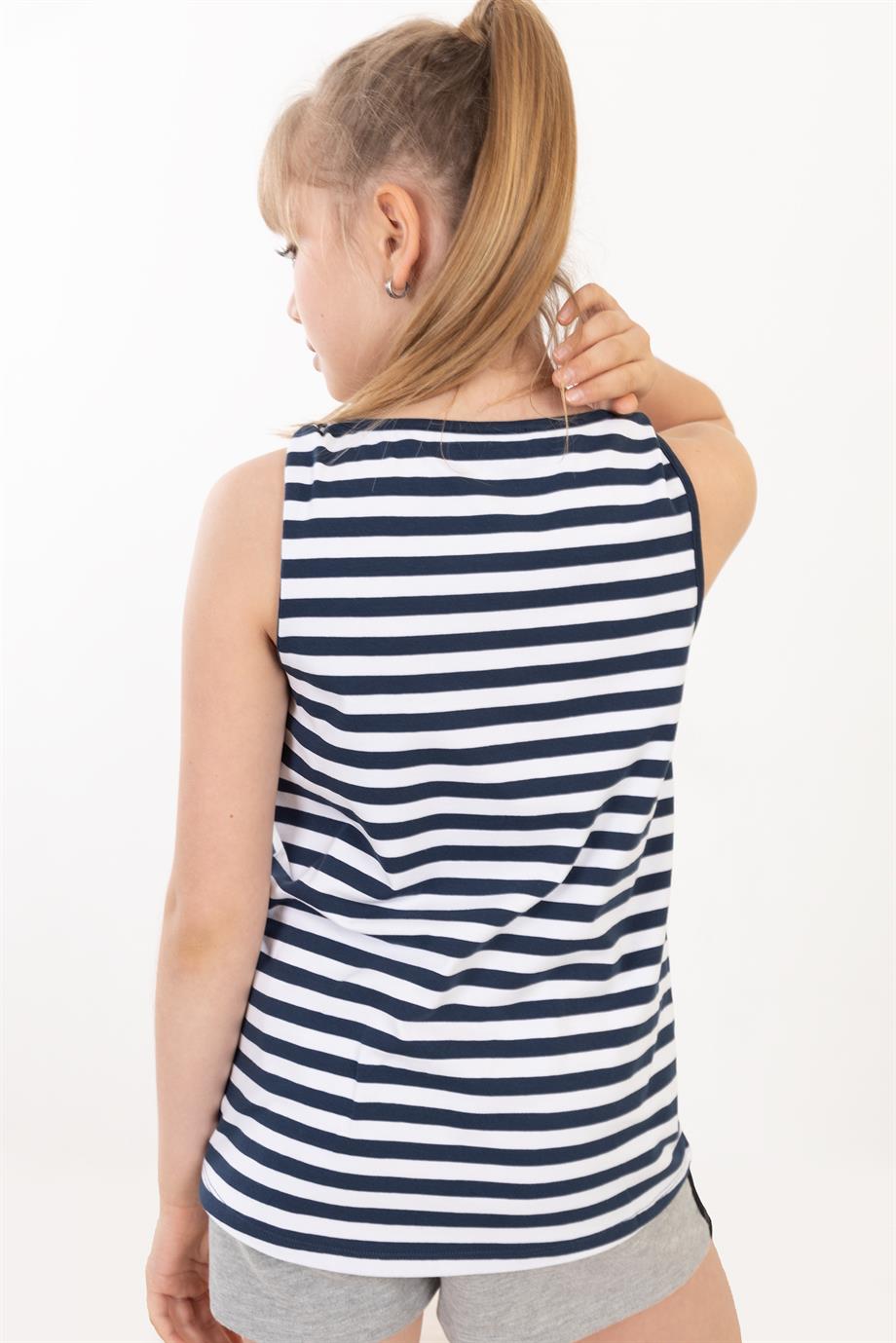 BRZ Kids Kız Çocuk Çizgili T-shirt