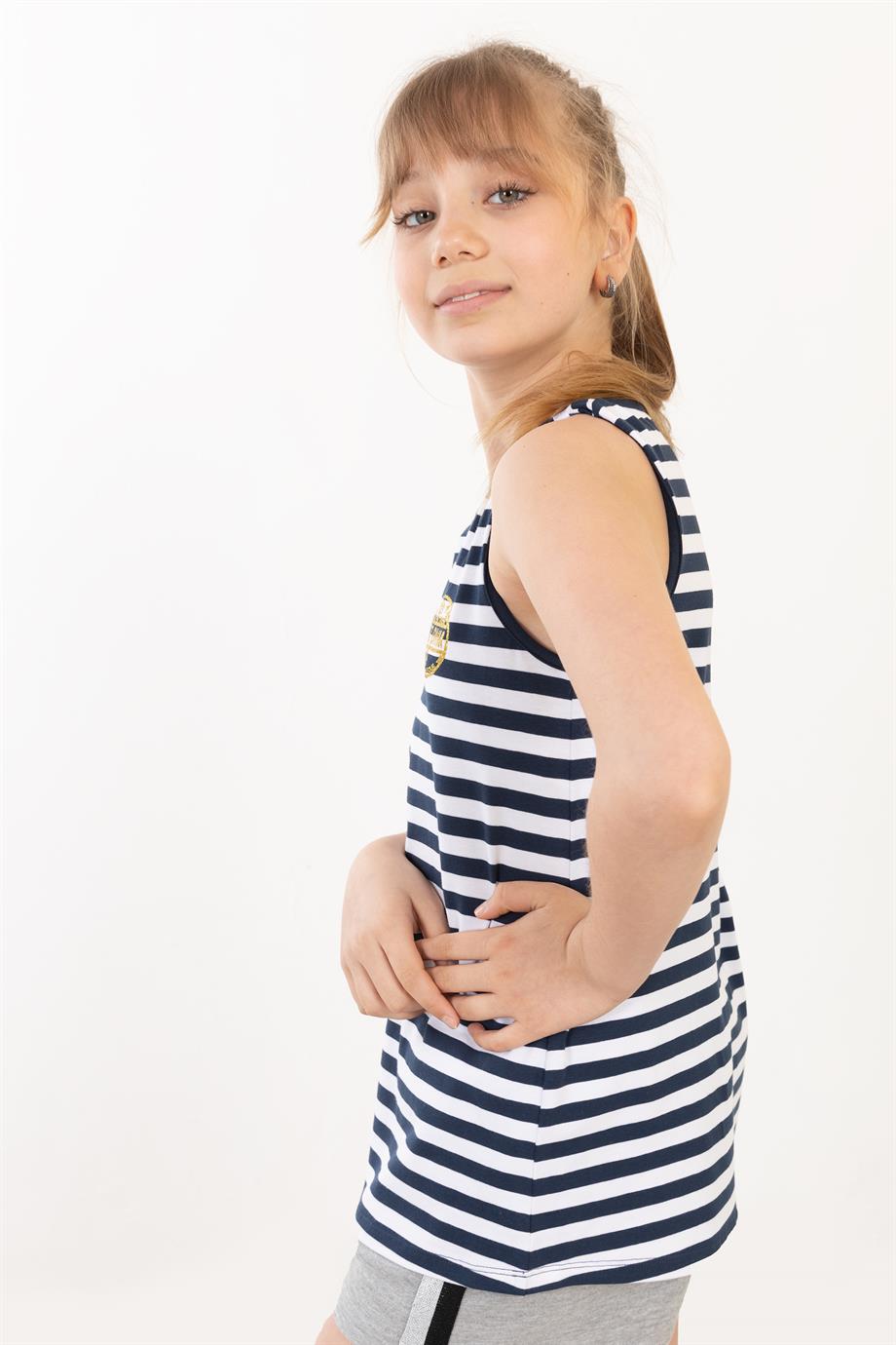 BRZ Kids Kız Çocuk Çizgili T-shirt