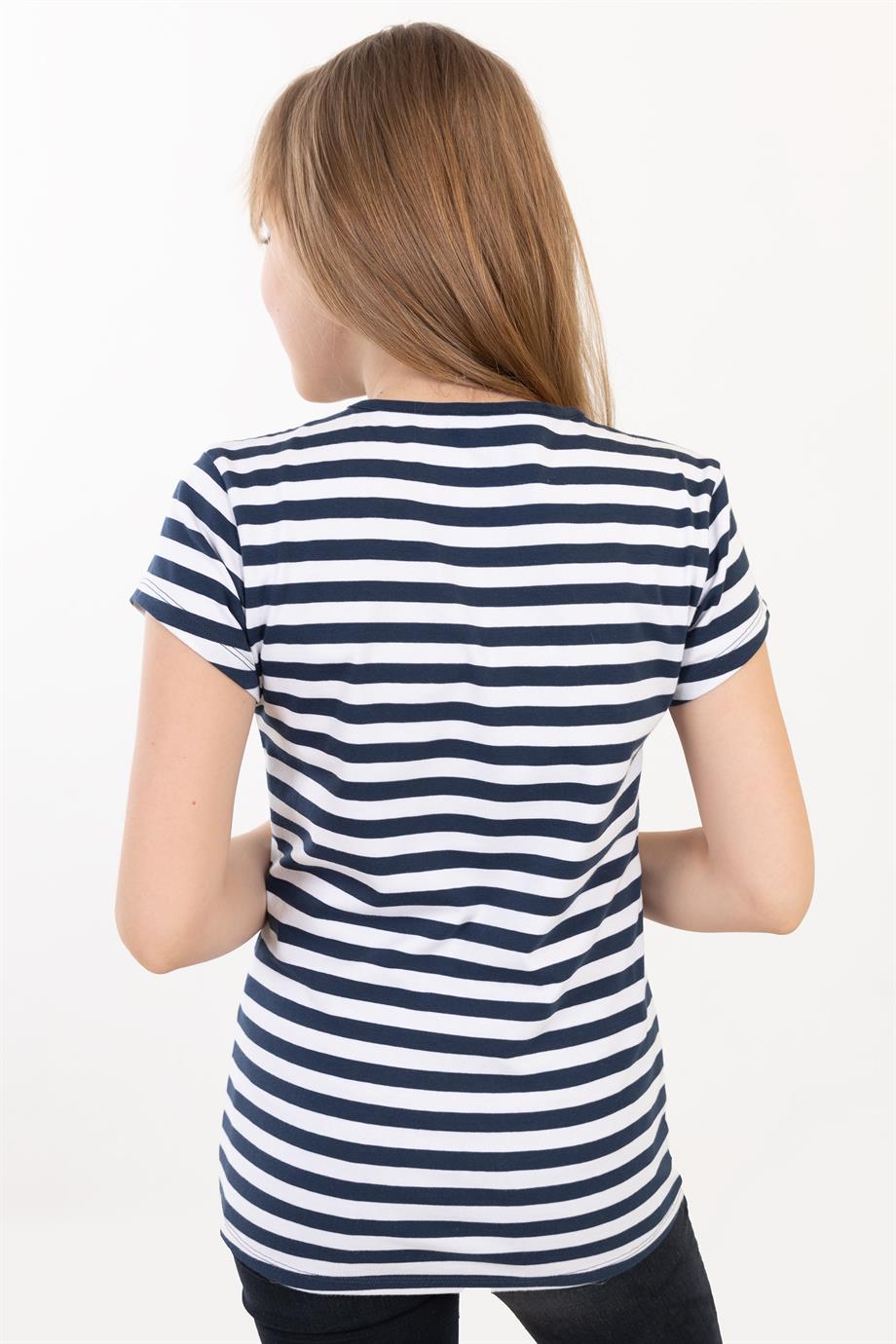 BRZ Kids Kız Çocuk Çizgili T-shirt