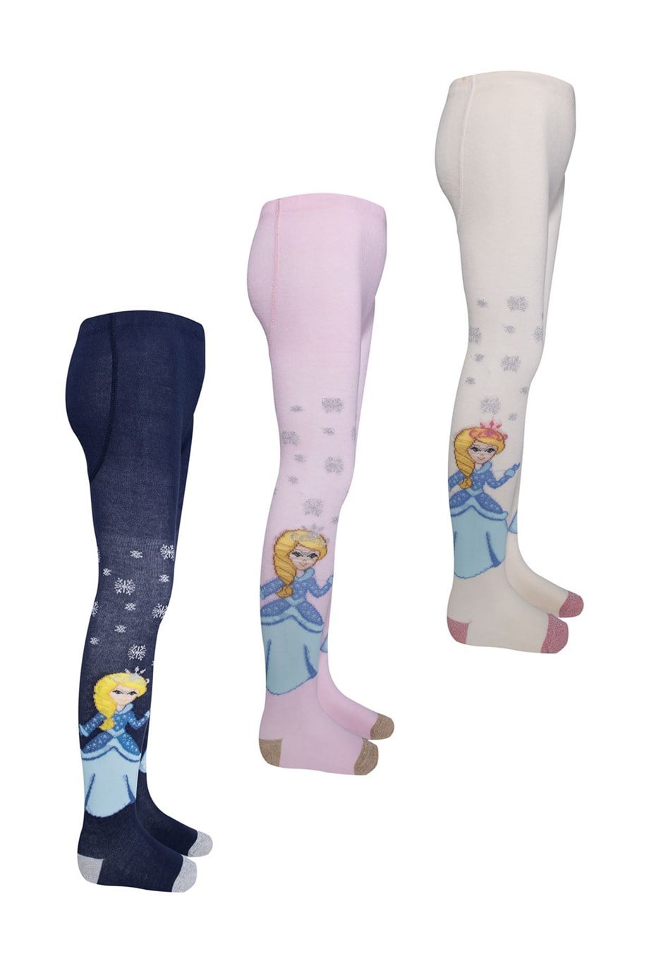 BRZ Kids Kız Desenli Kız Çocuk Külotlu Çorap 3lü Set