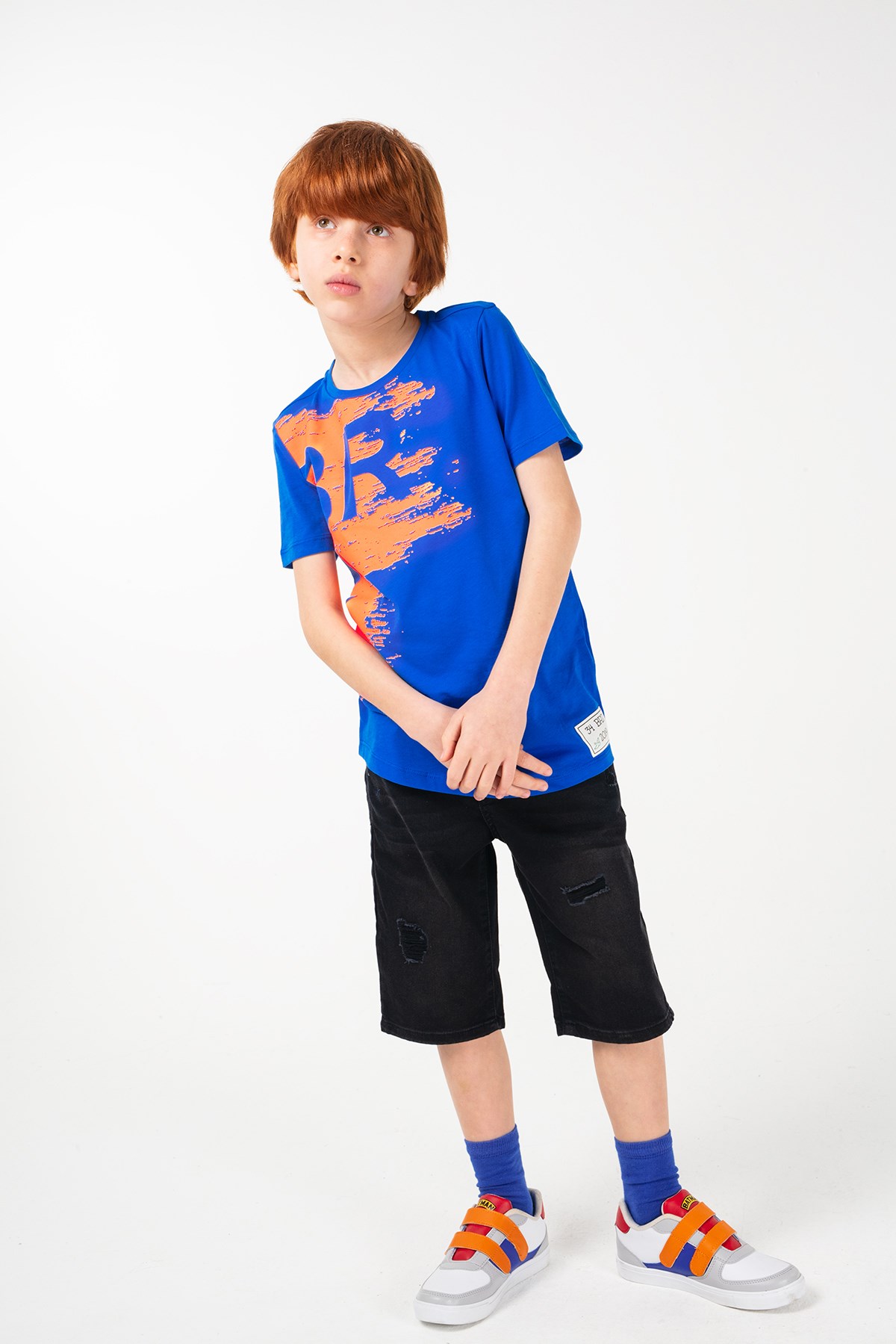 BRZ Kids Neon Baskılı Erkek Çocuk Kısa Kollu T-shirt