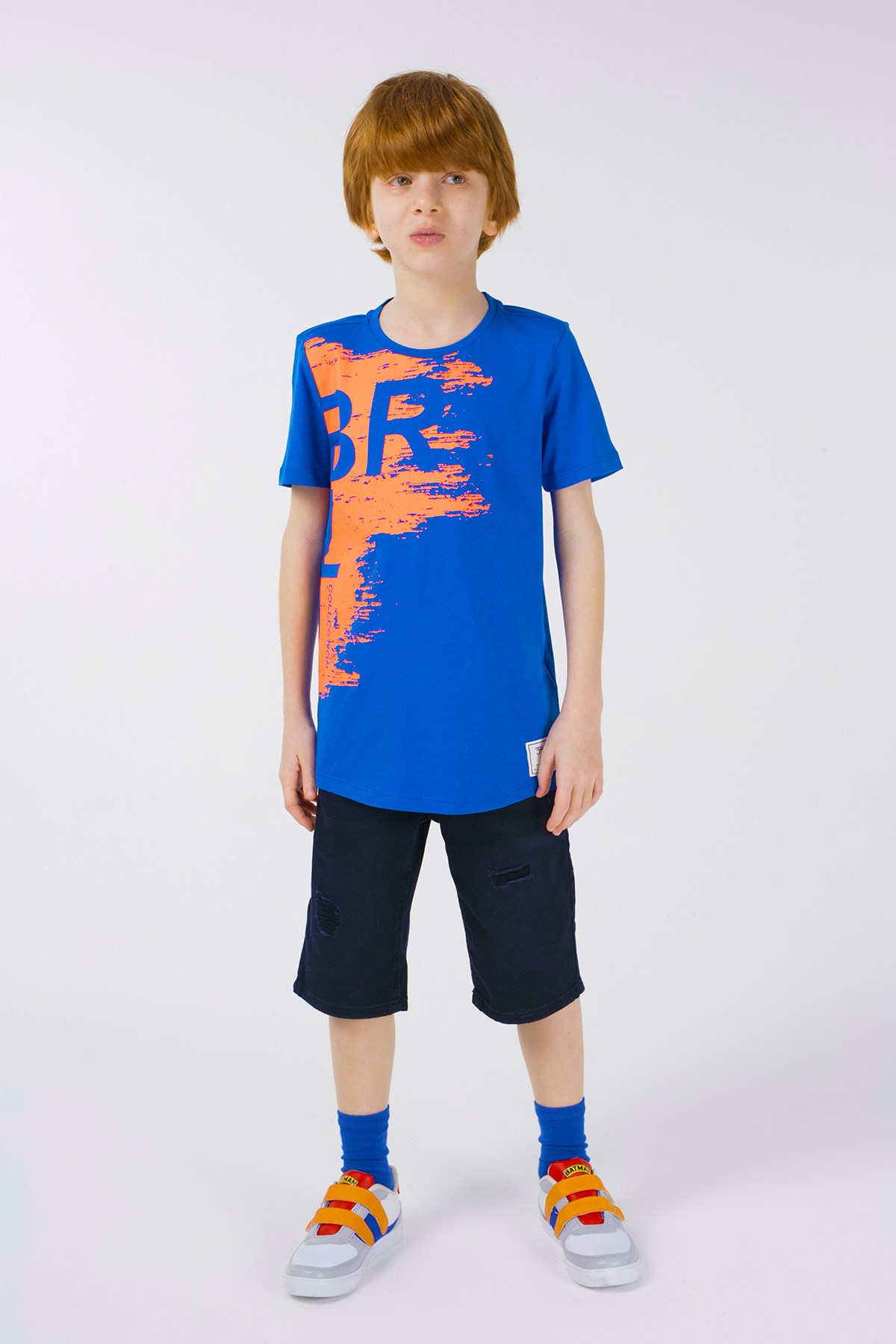 BRZ Kids Neon Baskılı Erkek Çocuk Kısa Kollu T-shirt