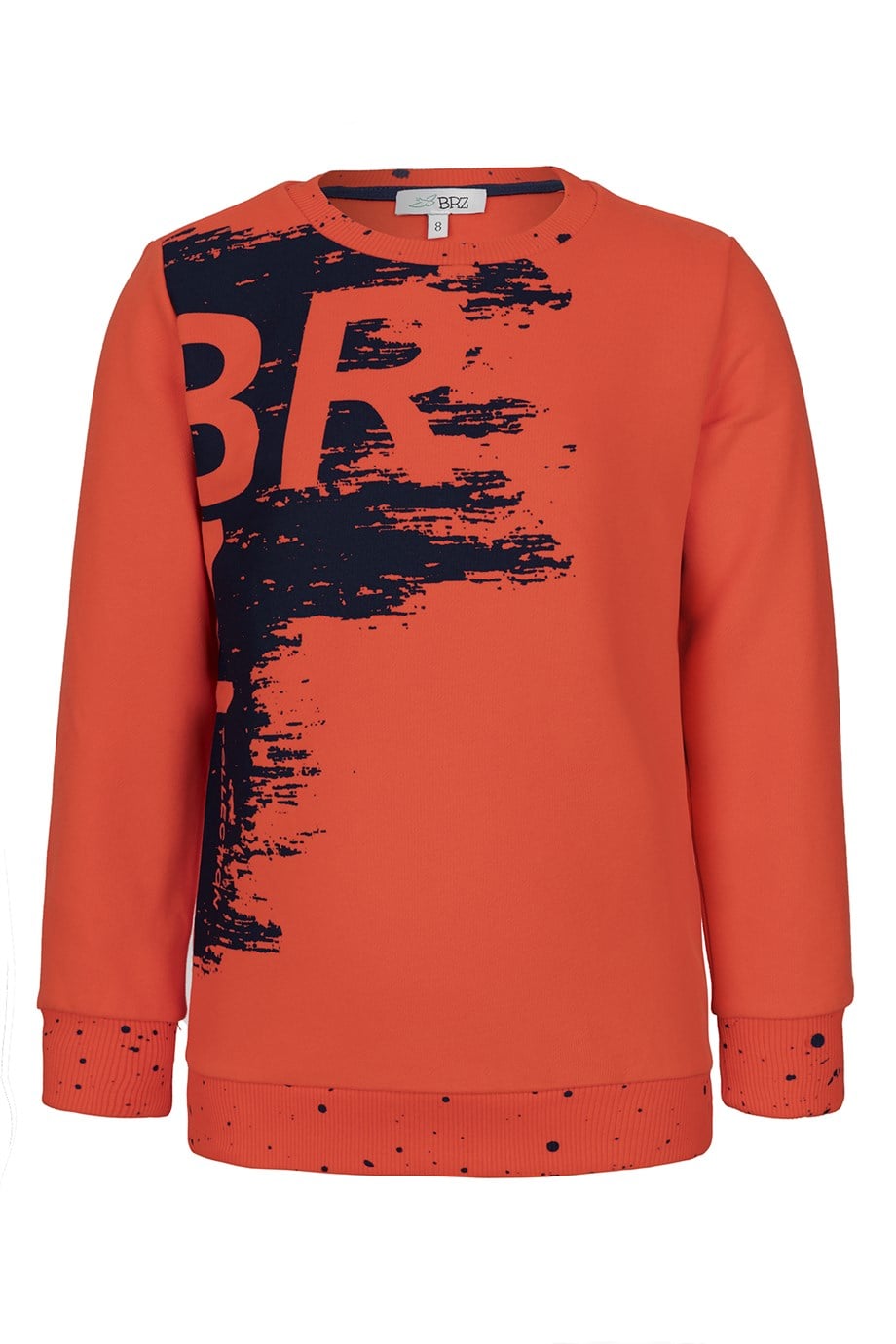 BRZ Kids Neon Baskılı Erkek Çocuk Turuncu Sweatshirt