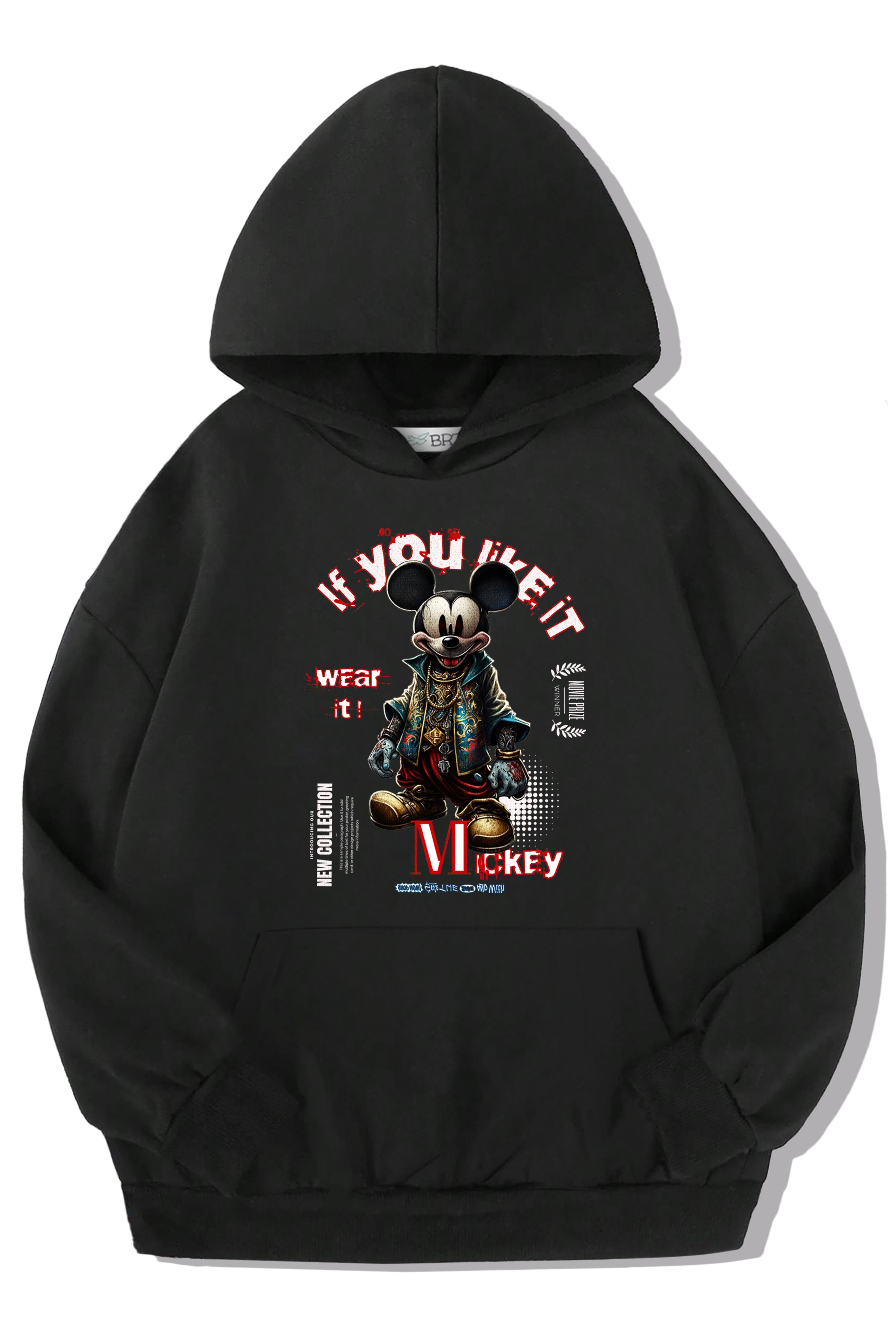 BRZ Kids Oversize Çocuk Mickey Mouse If You Like It Hoodie