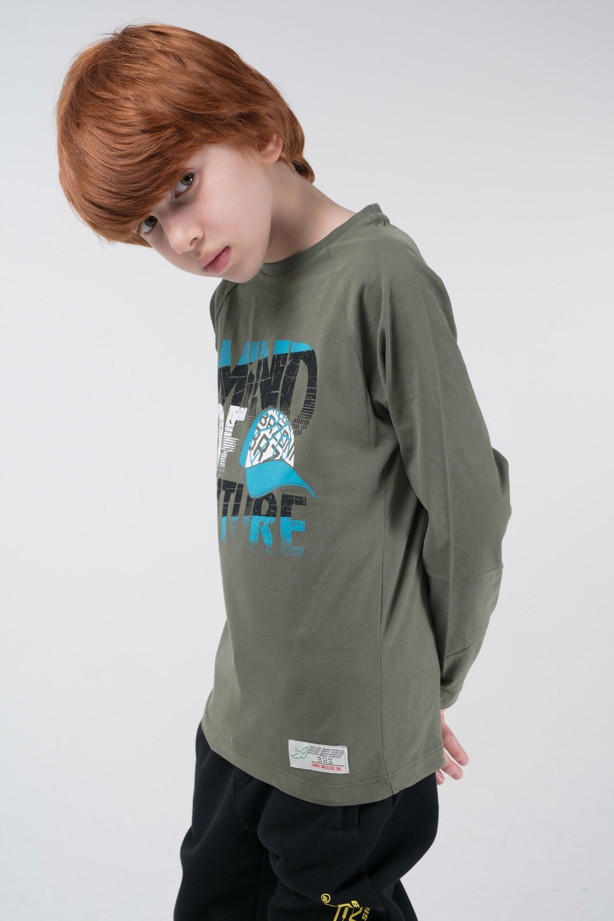 BRZ Kids Reglan Kollu Baskılı Erkek Çocuk Uzun Kollu T-shirt