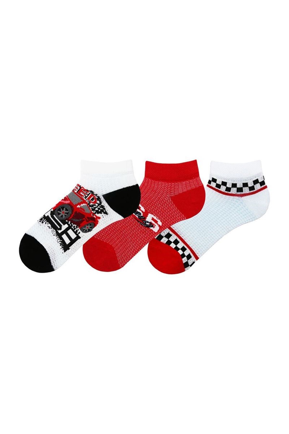BRZ Kids Speed Race Erkek Çocuk Patik Çorabı 3'lü Set