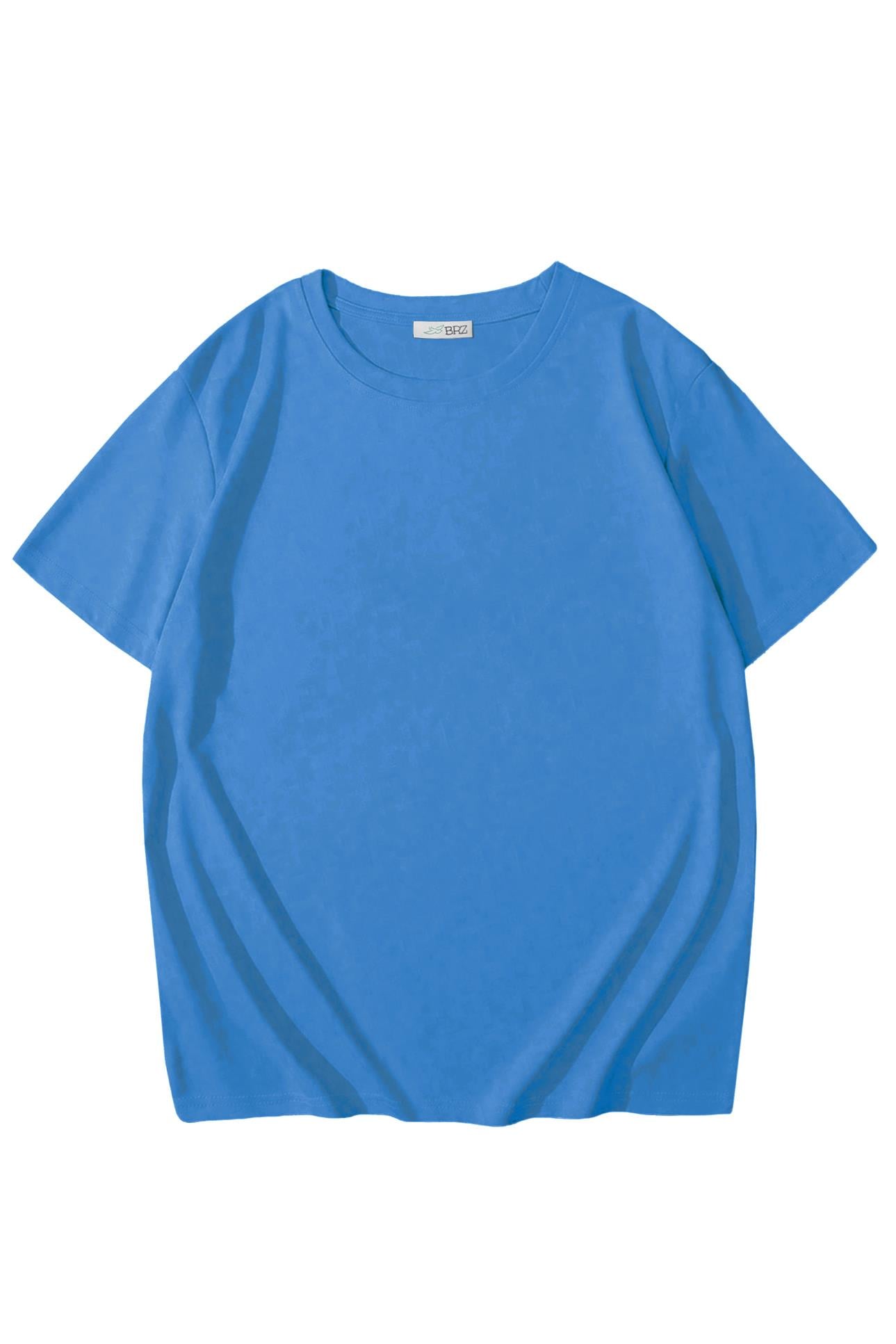BRZ Kids Unisex Çocuk Basic T-shirt Mavi