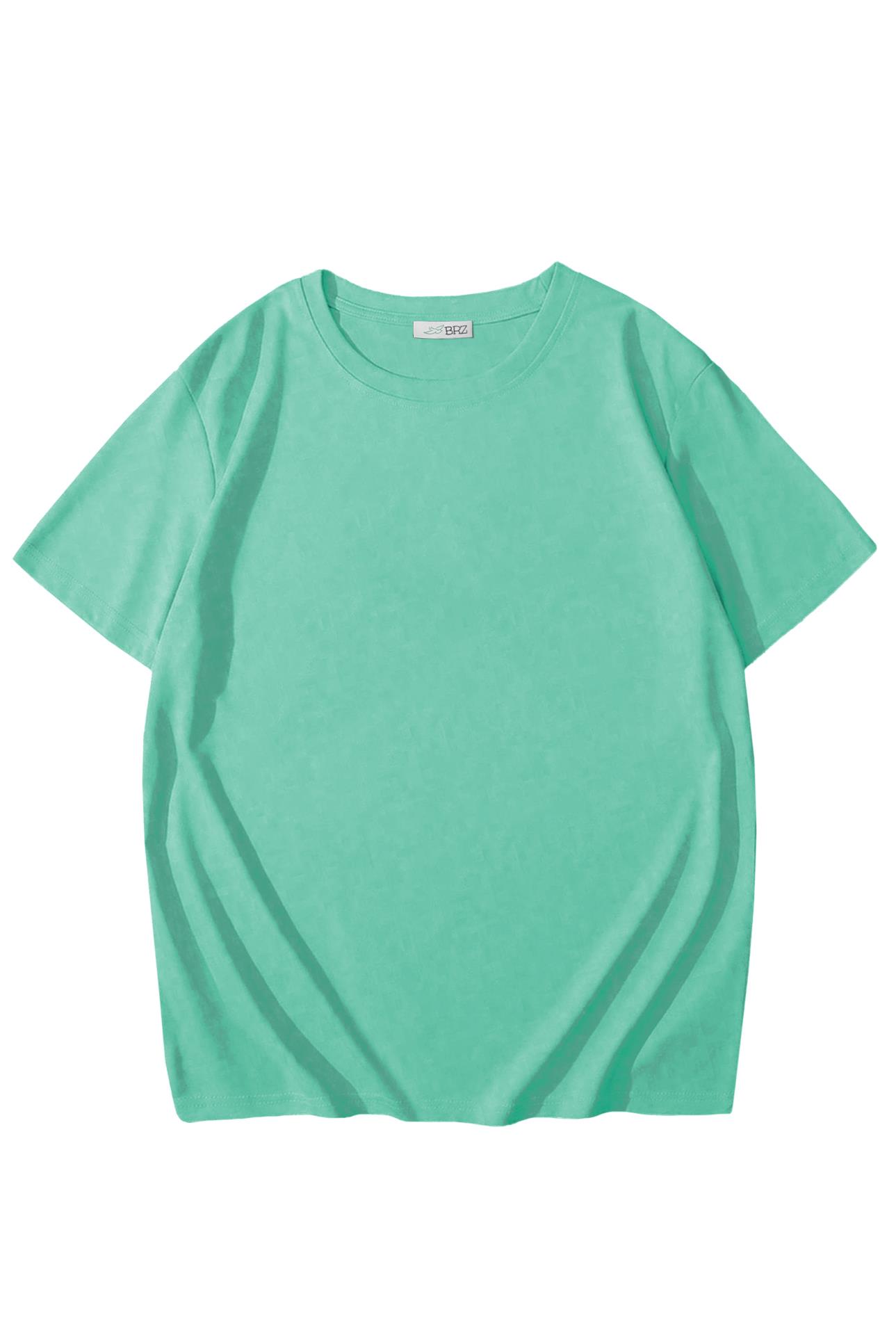 BRZ Kids Unisex Çocuk Basic T-shirt Aqua Yeşil