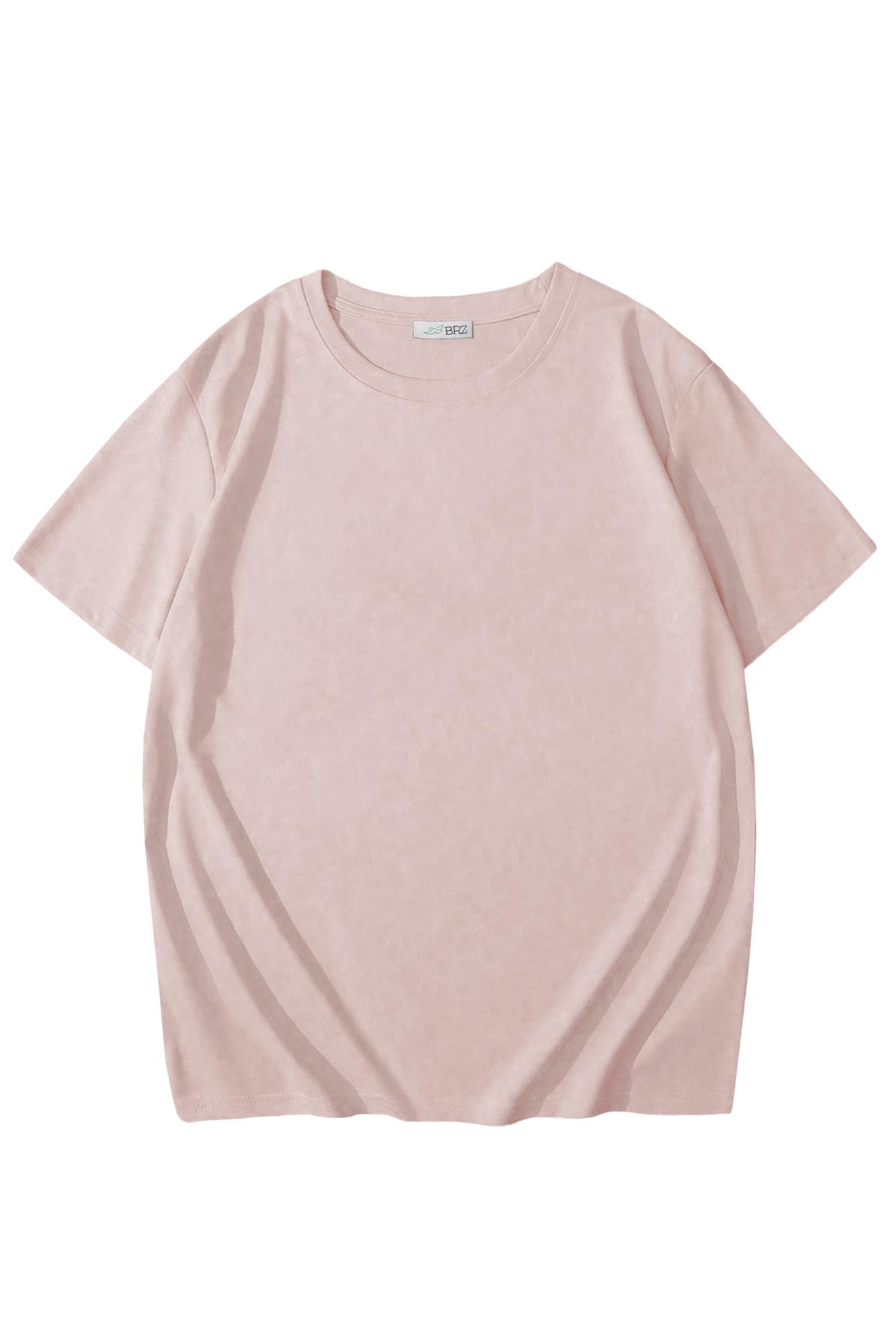 BRZ Kids Unisex Çocuk Basic T-shirt Pudra
