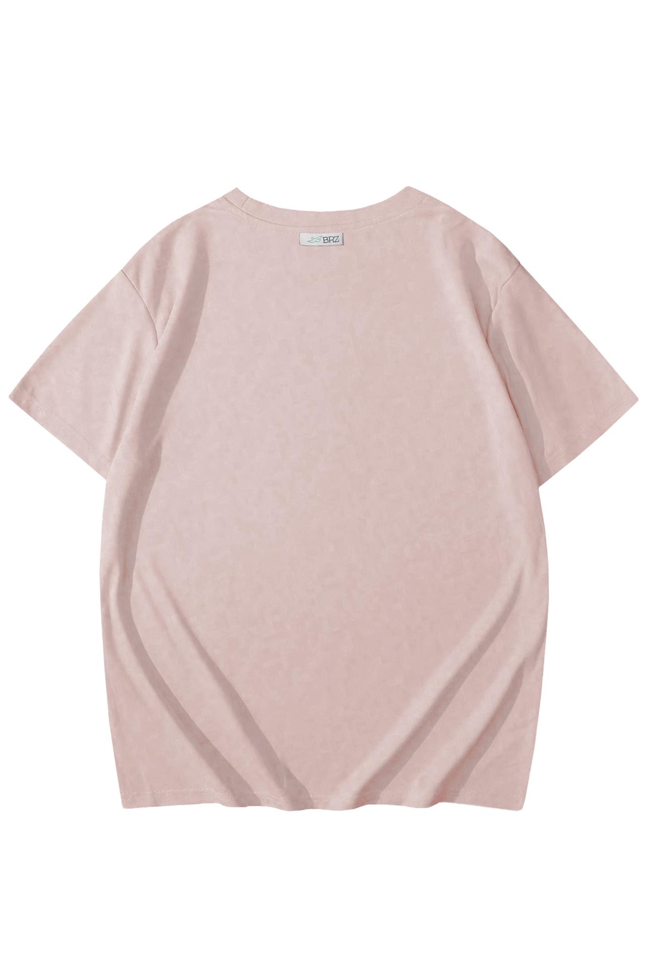 BRZ Kids Unisex Çocuk Basic T-shirt Pudra
