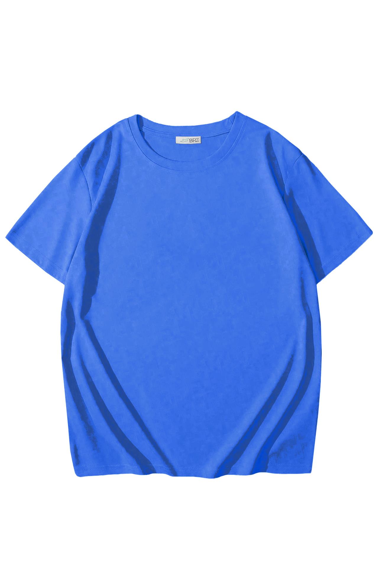 BRZ Kids Unisex Çocuk Basic T-shirt Saks Mavisi