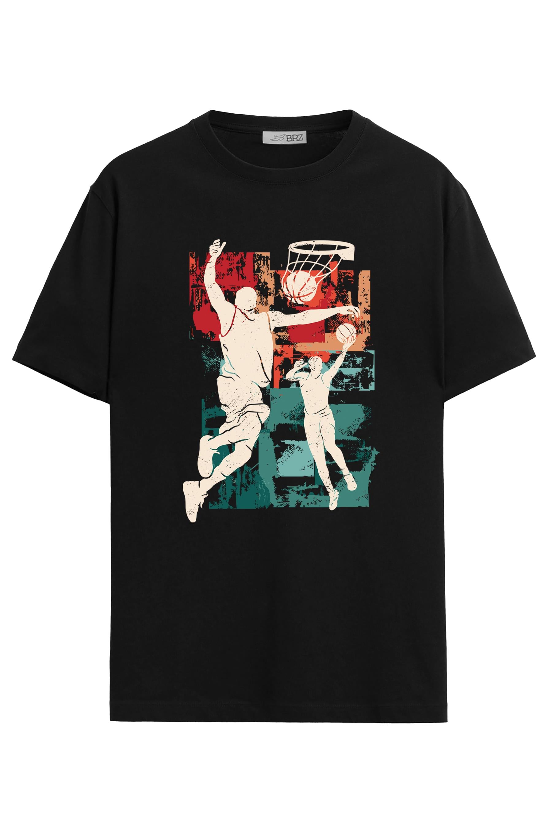 BRZ Kids Unisex Çocuk Basketball Silhouette T-shirt
