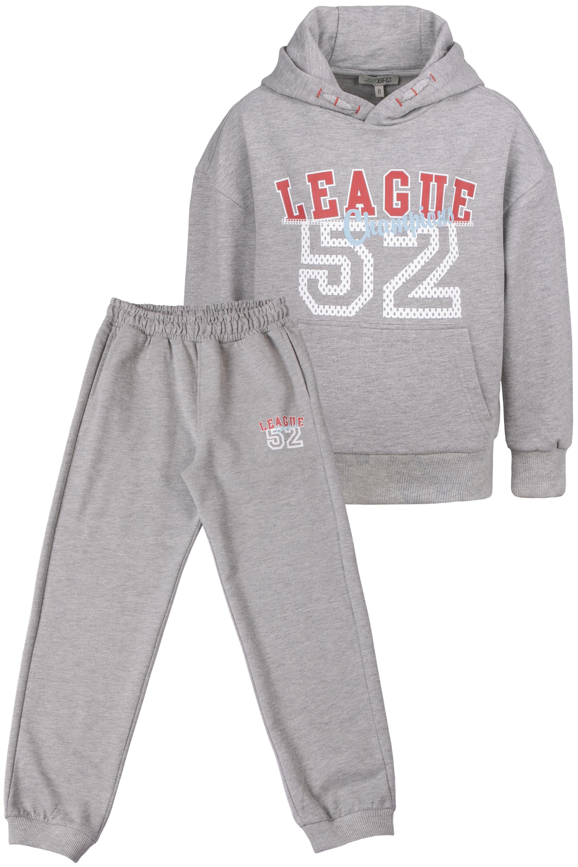 BRZ Kids Unisex Çocuk Baskılı Kapüşonlu Eşofman Takım