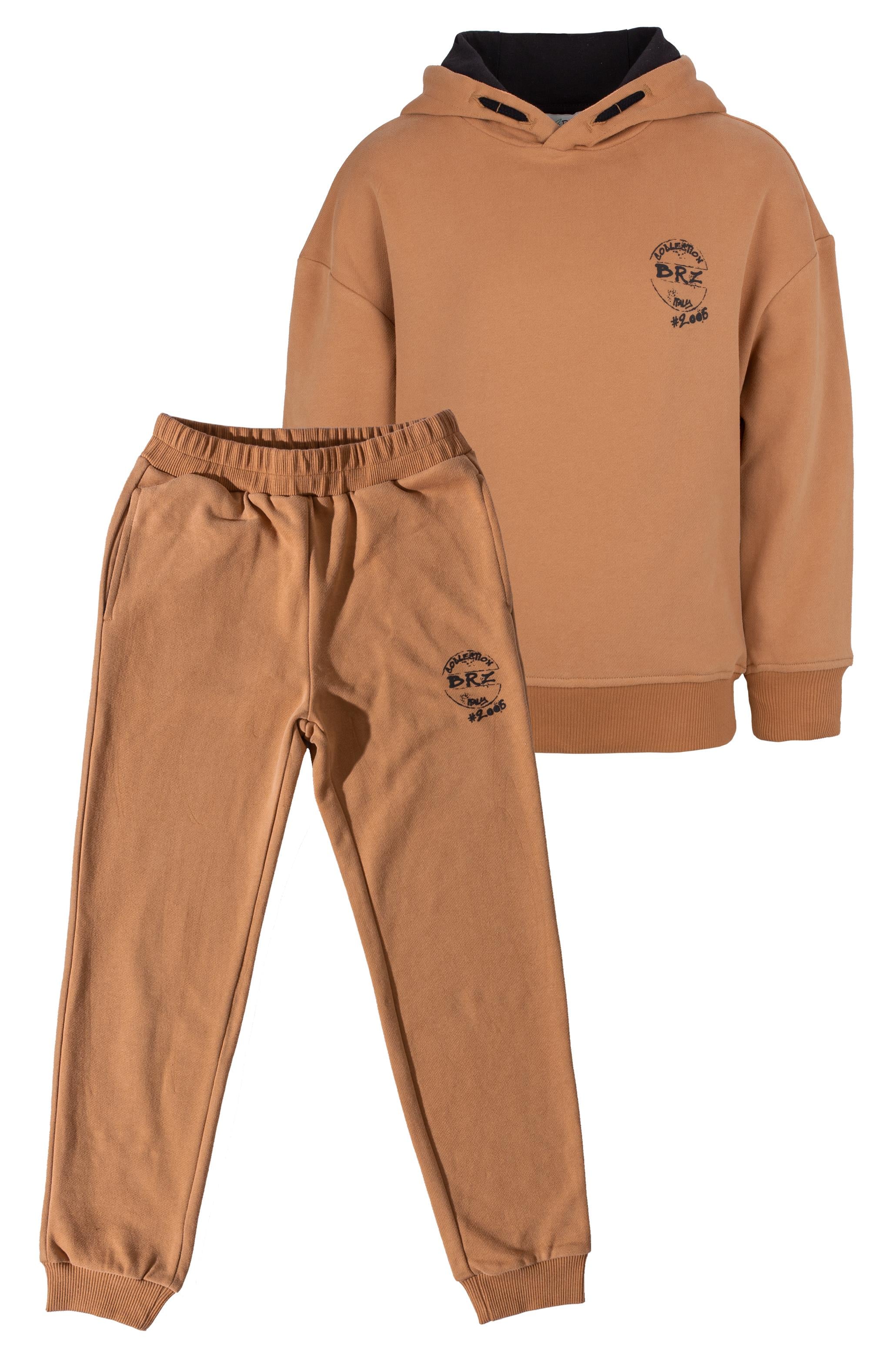 BRZ Kids Unisex Çocuk Baskılı Kapüşonlu Eşofman Takım