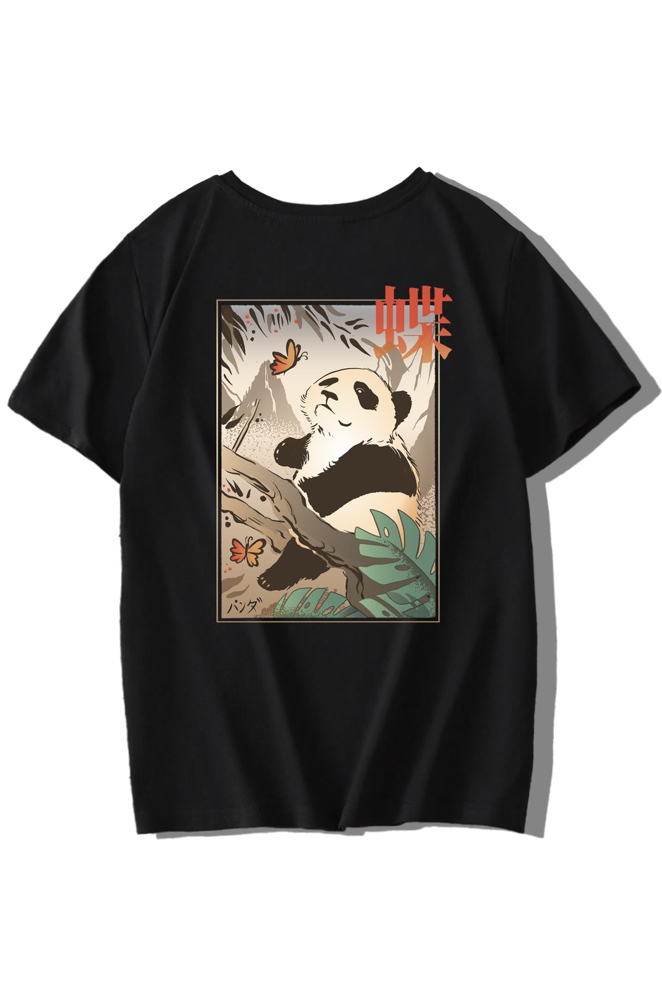 BRZ Kids Unisex Çocuk Butterfly and Japanese Panda T-shirt