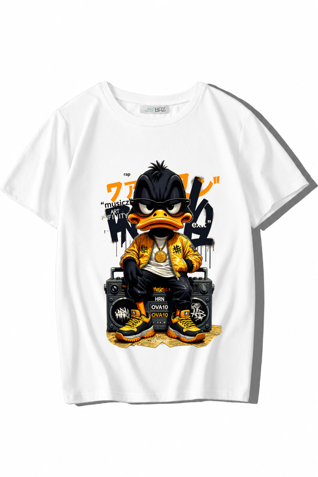 BRZ Kids Unisex Çocuk Duck T-shirt Beyaz