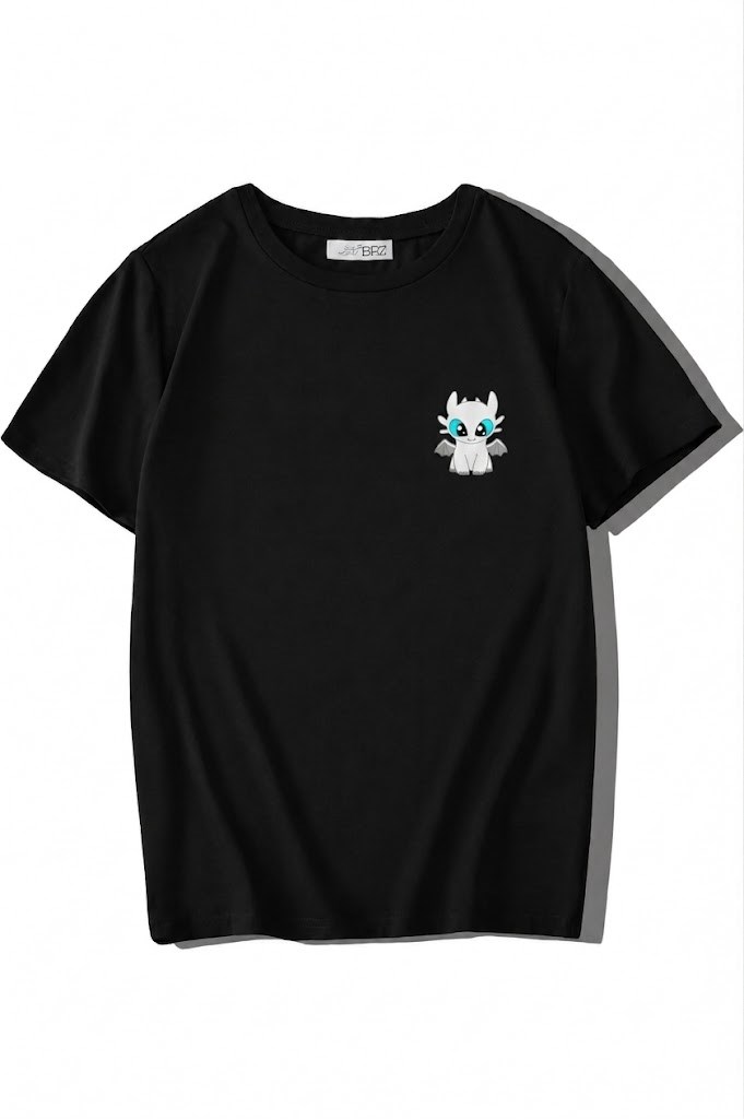 BRZ Kids Unisex Çocuk Light Fury T-shirt Siyah