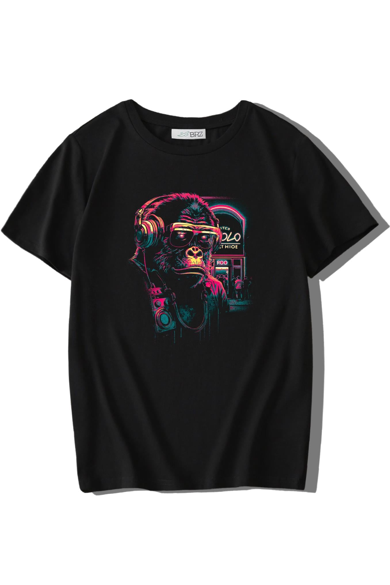 BRZ Kids Unisex Çocuk Neon Gorilla T-shirt