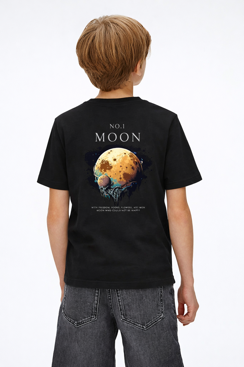 BRZ Kids Unisex Çocuk No1 Moon T-shirt