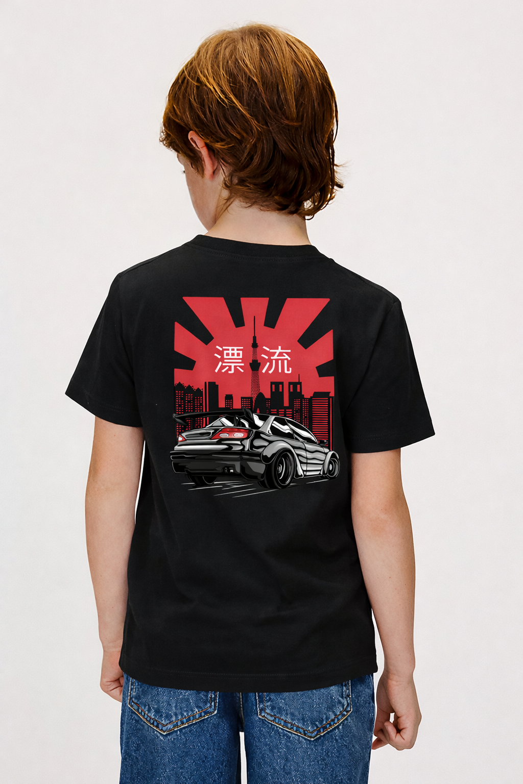 BRZ Kids Unisex Çocuk Oversize Japanese City Sport Car T-shirt