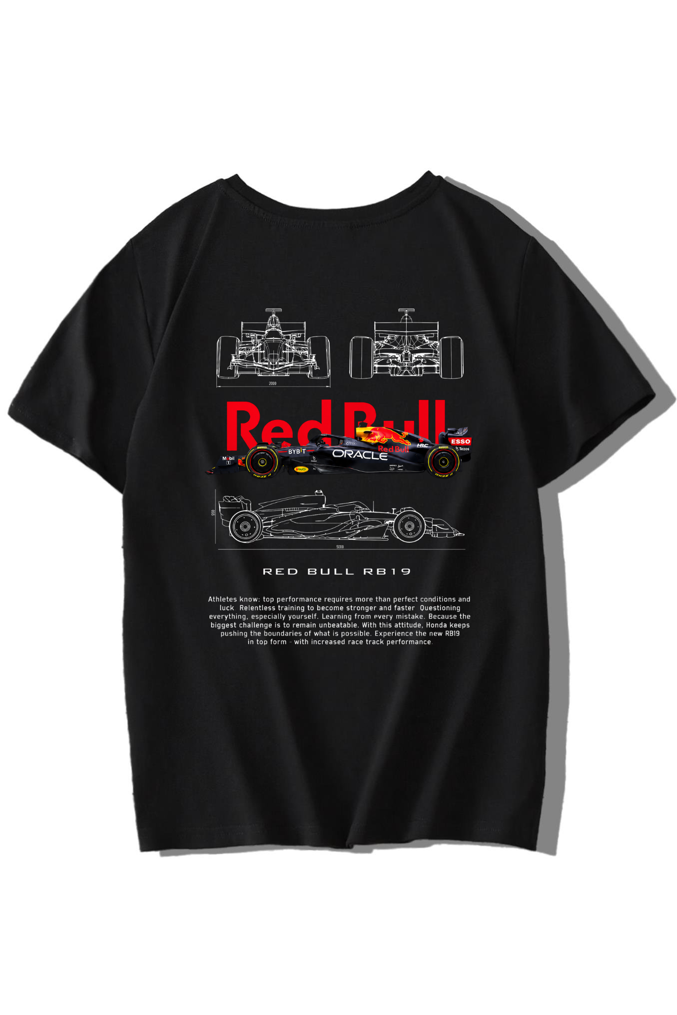 BRZ Kids Unisex Çocuk Redbull RB19 T-shirt Siyah