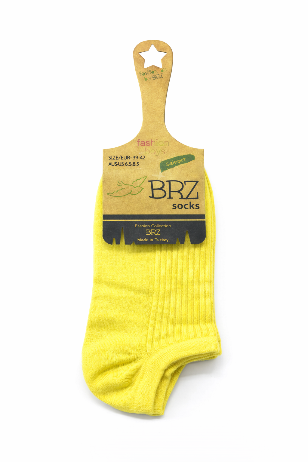 BRZ Kids Unisex Çocuk Ribana Patik Çorap 4lü – Krem, Sarı ve Kahverengi Tonlar