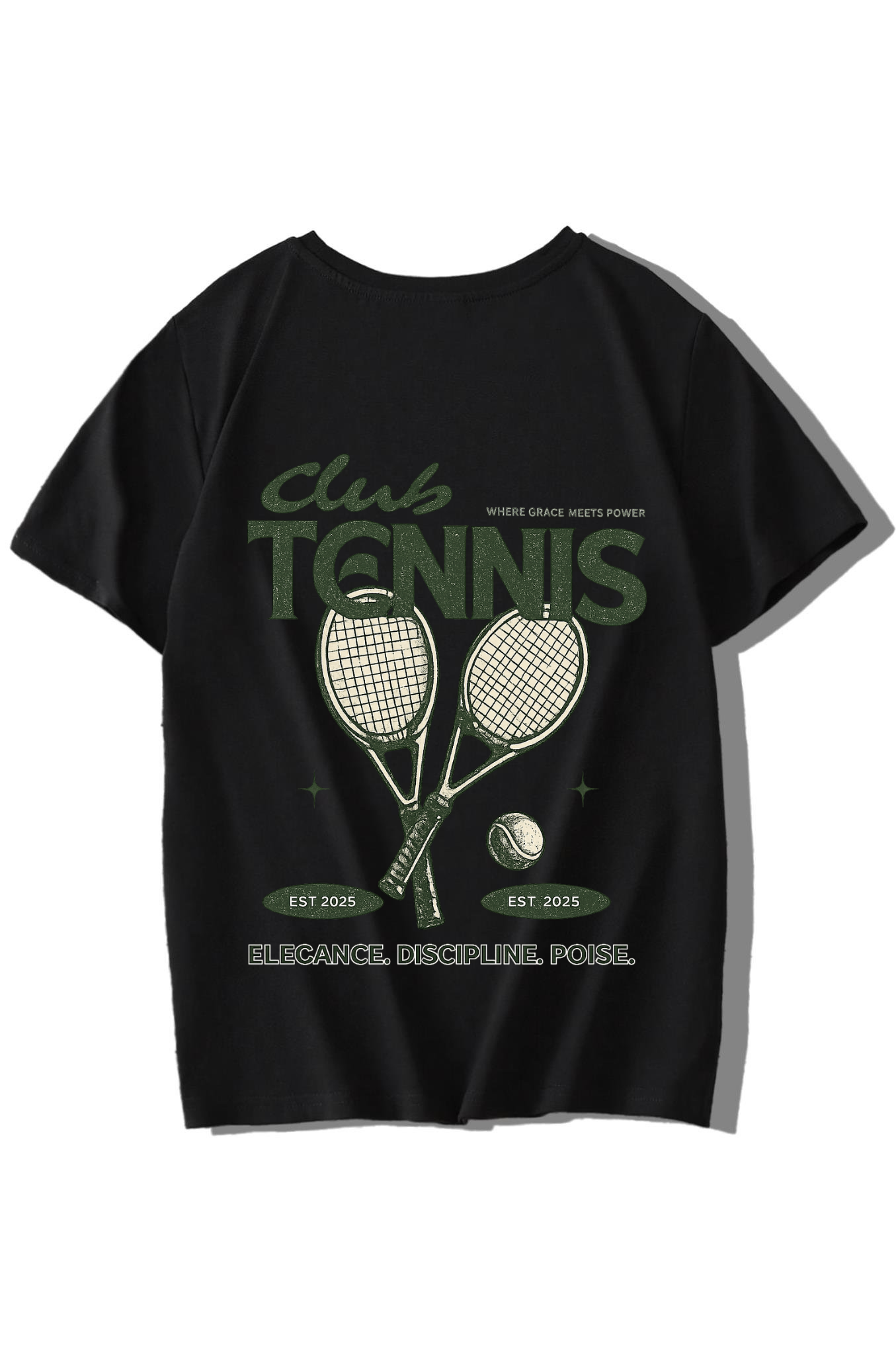 BRZ Kids Unisex Çocuk Tennis Club T-shirt Siyah