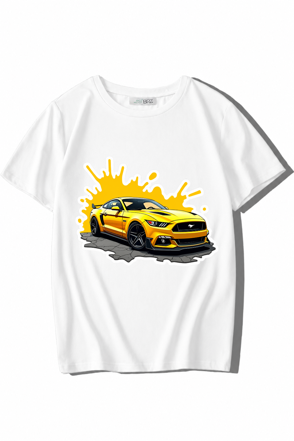 BRZ Kids Unisex Çocuk Yellow Ferra ri T-shirt Beyaz