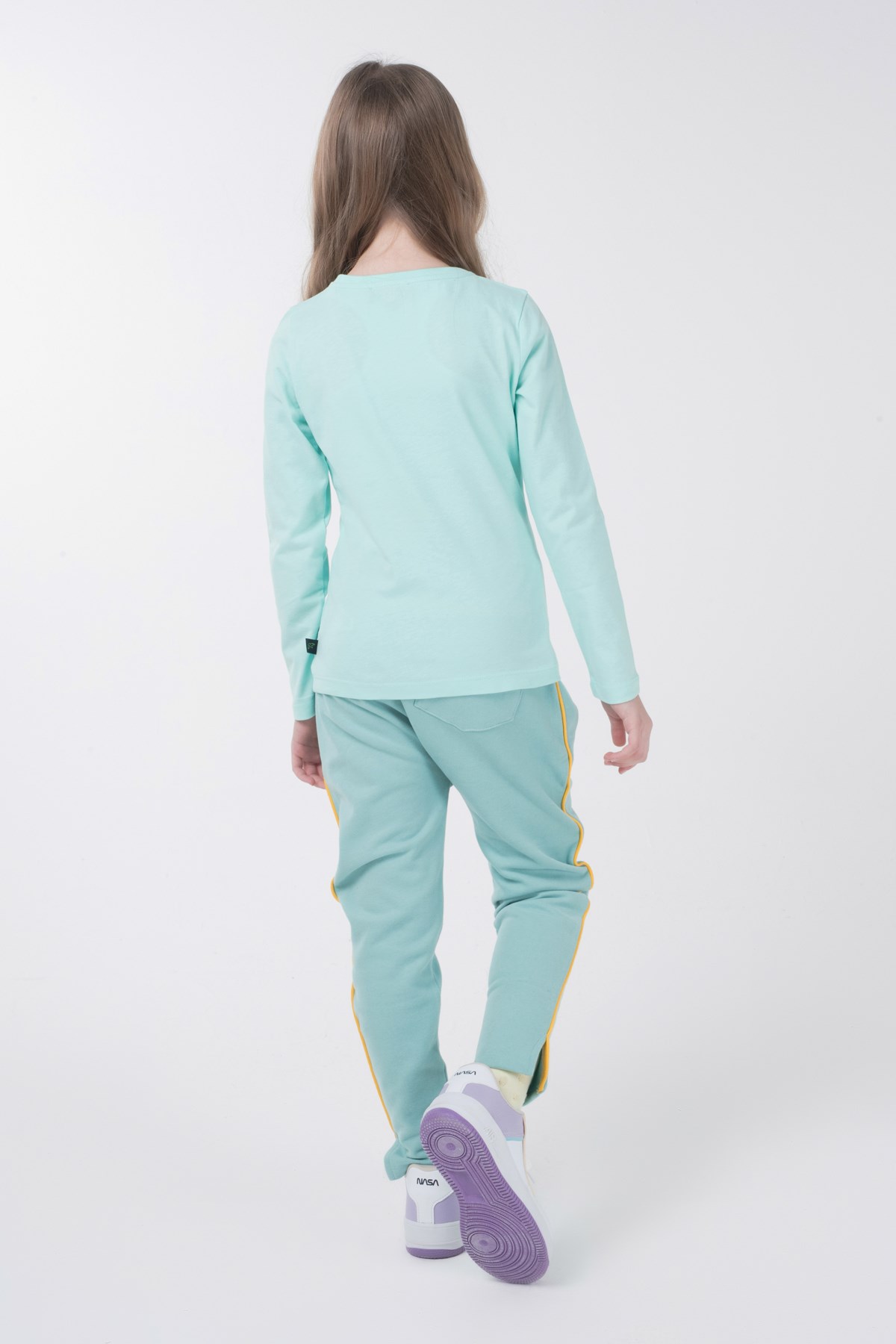 BRZ Kids Varak Baskılı Kız Çocuk Uzun Kollu T-shirt