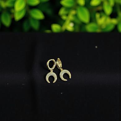  BRZ Collection 3lü Altın Renk Hoop Küpe Seti – Melek Kanadı, Hilal ve Nazar Charm | Altın & Gümüş Seçenekli, Koruyucu Takı