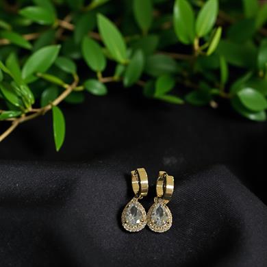 BRZ Collection 3lü Altın Renk Halka Küpe Seti – Yıldız, Damla Taşlı ve Minimal Hoops 