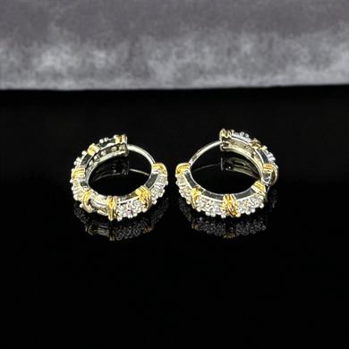 BRZ Collection Altın Zirkon Taşlı Halka Küpe – Küçük Huggie Model, Günlük Şık Kadın Takı