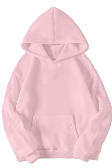 BRZ Collection (ARKA) Taş Baskılı Juicy Hoodie (AÇIK PEMBE)