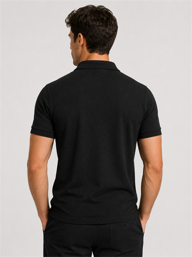 BRZ Collection Erkek Polo Yaka T-shirt Siyah