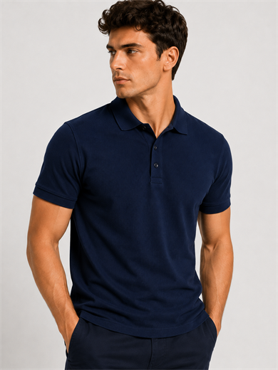 BRZ Collection Erkek Polo Yaka T-shirt Lacivert