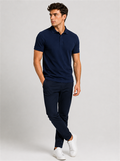 BRZ Collection Erkek Polo Yaka T-shirt Lacivert