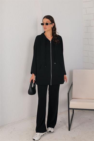 BRZ Collection Fermuarlı Takım Siyah